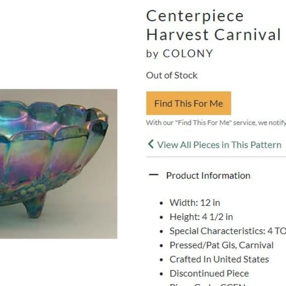 Garland Iridescent Harvest Carnival Blue Carnival Footed Centerpiece Fruit Bowl - Picture 7 of 7